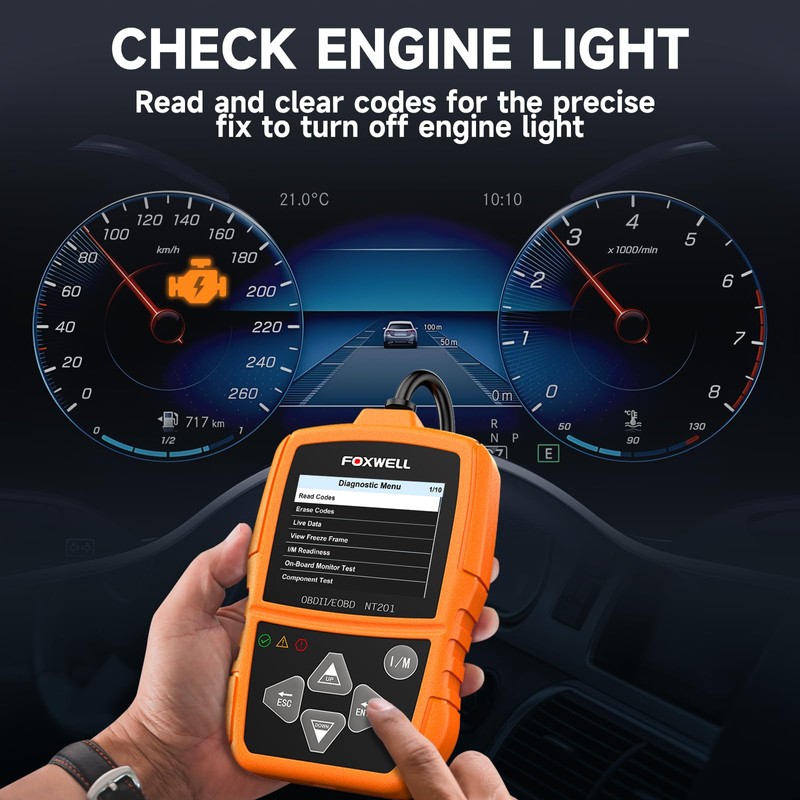FOXWELL NT201 OBD2 Scanner Code Reader for Cars and Trucks