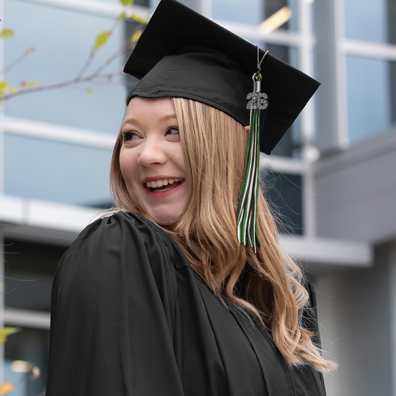 Endea Graduation Mixed Triple Color Tassel with Silver Bling Charm