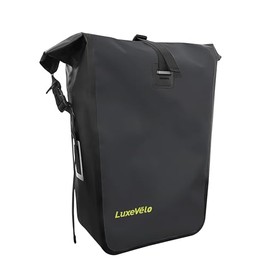 Luxevelo Lightweight Bike Pannier Bag – 27L Expandable Weather-Resistant Storage, 550D Durable PVC with Reflective Safety Strips, Multi-Functional Rack/Shoulder Bag for Commuting/Travel/Cycling