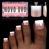 NOVO OVO Ombre French Tip Press on Toe Nail Tips,