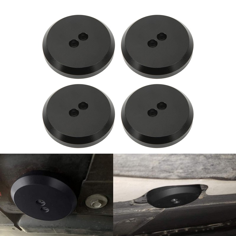 4PCS Aluminium Jack Pad Adapter Black Strong Strength Anodized Surface