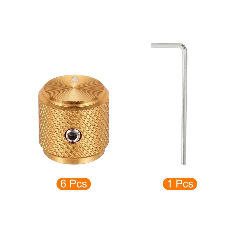 sourcing map 6 Pcs Aluminium Potentiometer Knobs, 1/4" (6mm) Universal