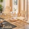 Furlide Rattan Folding Chairs, Modern Mid Century Dining Chairs Set