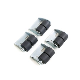 Design61 4 x Box Fixed Castors Furniture Castors Double Wheel with Soft Tread Diameter 25 x W 2 x 19 mm