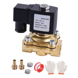 GIVIHGETI Brass Solenoid Valve 1/2 Inch 220 V AC 0-10 Bar Powerless Closed Electromagnetic Valve Brass Electric Solenoid Valve for Water Air