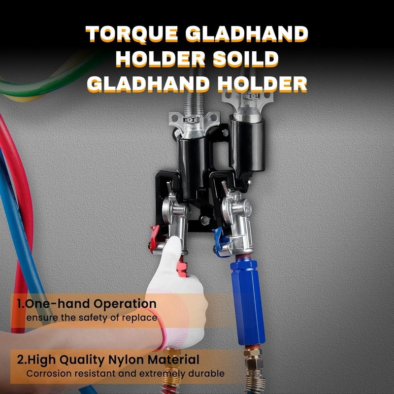TORQUE Glad Hand Holder Kit for Semi Trucks, Air Brake