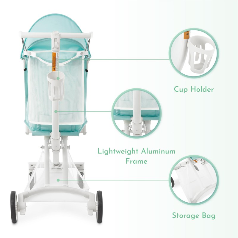 Evolur Roamer Ultra Lightweight Stroller, Compact One-Hand Self-Standing Fold Travel