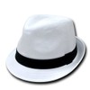 White Cotton Fedora Black Band-l/xl
