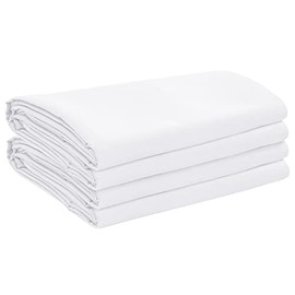 Oakias Twin Flat Sheets White – Pack of 2 Top Sheets for Bed – Soft Brushed Microfiber Fabric – Shrinkage & Fade Resistant – Ideal for Hotels and Hospitals – Machine Washable