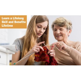 Knitting Kit for Beginners Adults, Crochet Kit for Beginners Kids Learn to Knit Complete Knit Kit with Instruction Booklet, Wool Yarn, Knitting Needles, Yarn Needle & Stitch Markers Hobby for Chrismas (Gray)