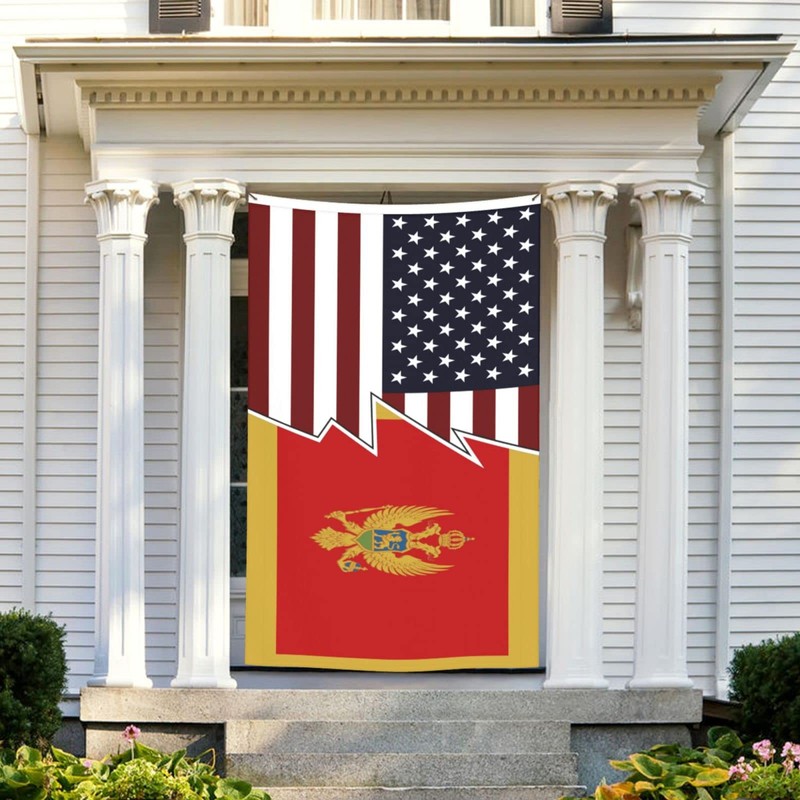 Double-Sided Torn Style American And Montenegro Flags Flag 5x8 Ft