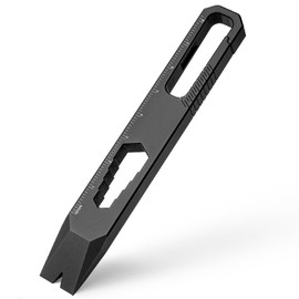 TIMULTI Titanium Multi Tool Mini Bar EDC Pliver Small Pocket Tool Bottle Opener Keychain Tool (1 Black Pliver)