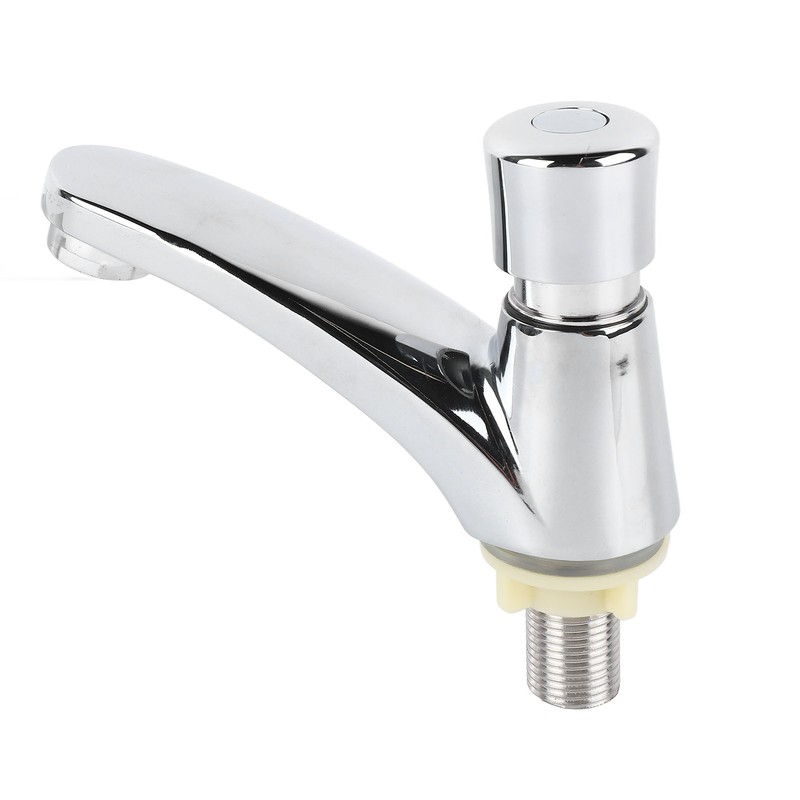 Time Delay Basin Sink Faucet Copper Alloy Push Switch Water