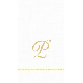 Entertaining with Caspari Monogram Initial P Paper Guest Napkins, Pack of 15