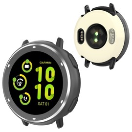 BEARDDO 2 in 1 Metal Case for Garmin Vivoactive 5 with TPU Back Cover, Rugged Shockproof All-Round Protective Cover with Cleaning Cloth Accessories for Garmin Vivoactive 5 Smartwatch Bezel (Dark Gray)