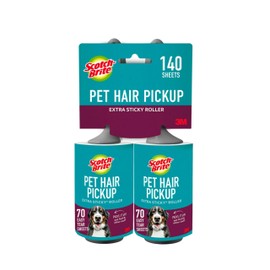 Scotch-Brite Pet Extra Sticky Lint Roller for Pet Hair, Furniture and Clothes, 2 Rollers, 70 Sheets Per Roller, 140 Sheets Total