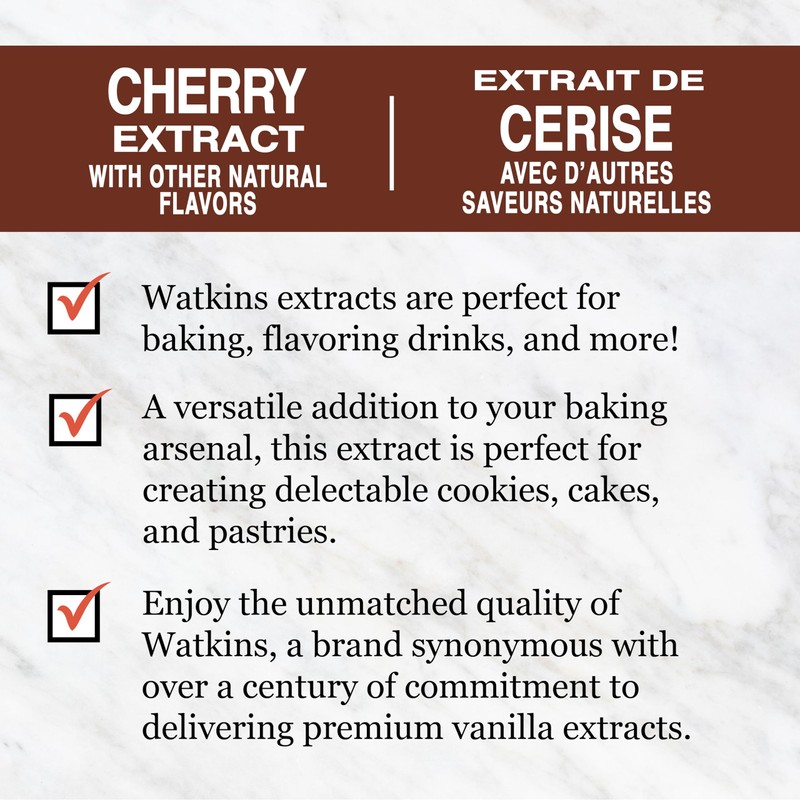 Watkins Cherry Extract with other Natural Flavors, 2 oz. Bottles,