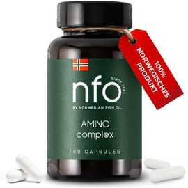 NFO AMINO СOMPLEX [180 Capsules] Natural Bioactive Complex of Amino Acids from a Natural Plant Source - Brewer's Yeast (Hordeum Vulgare), Made in Norway