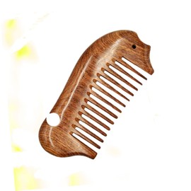 TOVINANNA 2pcs Natural Sandalwood Fish Shape Comb Small Static Wooden Hair Comb for Women Creative Coarse Teeth Design for Detangling and Lightweight Travel Accessory