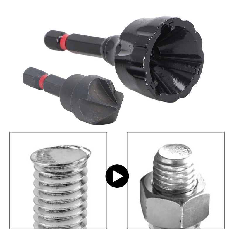 Deburring Chamfer Tool Set 1/4in Drill Bit Deburring External Chamfer