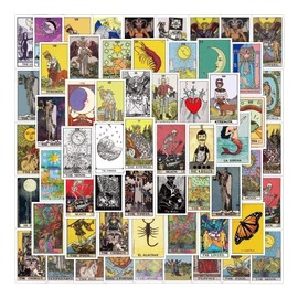 Tarot Lectura Cartas Aesthetic 50 Calcomanías Stickers Pvc Vs Agua Stickers Variados Sin Repetir Impermeables Removible Diseños Únicos Para Electrónicos, Laptops, Termos, Celulares