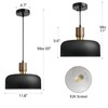 11.6" Modern Black Hanging Light,Large Pendant Light for Kitchen Island,Solid