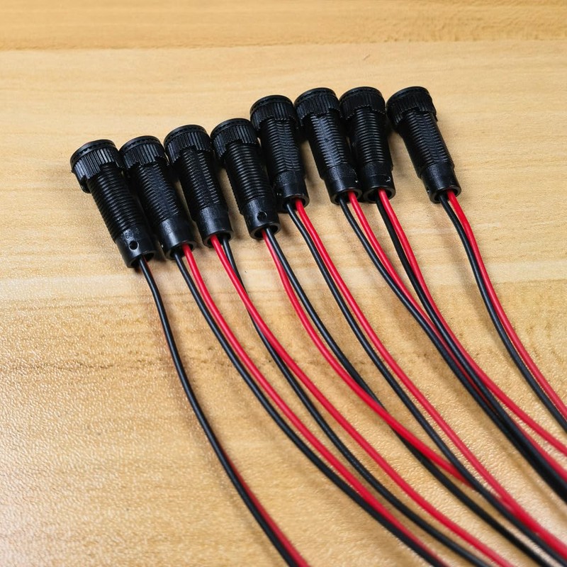 Gebildet Pack of 8 Yellow Indicator Light, AC/DC 12-24V, Mounting