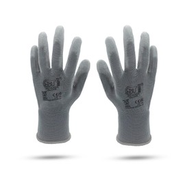 Work Gloves, PU coated Safety Nitrile Nylon Gloves, Secure Grip on Palm & Fingers Gardening Building Mechanic Gloves, Suitable for General Duty Work, Protective Hand Glove (Pack of 1 Pair-XL)