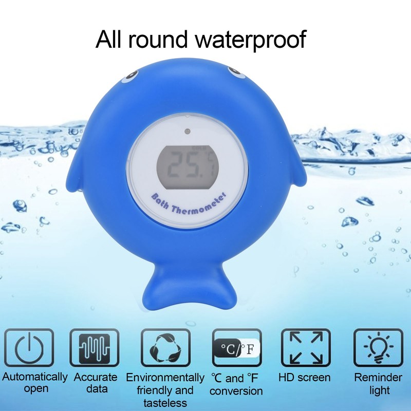 Baby Bath Electronic Thermometer Cute Fish Shaped LCD Shower Temperature