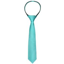 Alizeal Boys Pre-Tied 2.4" Zip Slim Tie - aqua