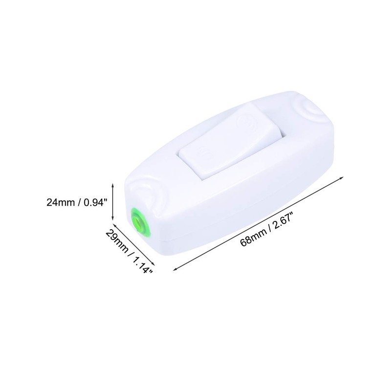 sourcing map Inline Cord Switch AC250V 16A On-Off DPST Control
