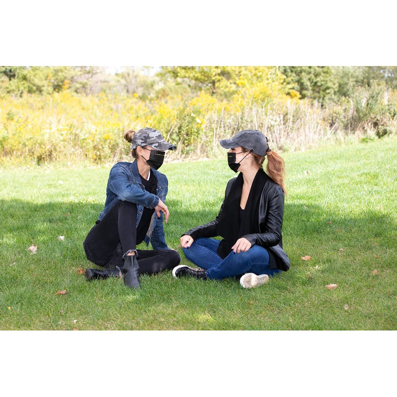 Criss Cross Ponytail Hat w/Buttons - Grey