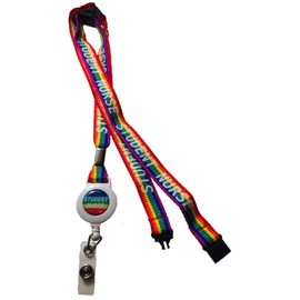 15mm Rainbow Student Nurse Badge Reel Lanyard with 3 Point Safety Breakaway