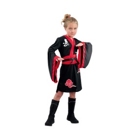 Ciao Girls Ninja Girl Costume Bambina (Size 7-9 Years) Costumes, Black/Red, Years