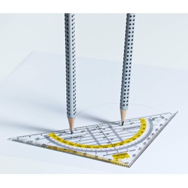 KREISLINEAL KREISLINEAL Geometrie Dreieck/Geodreieck zum Kreise zeichnen, bruchsicher, 16cm