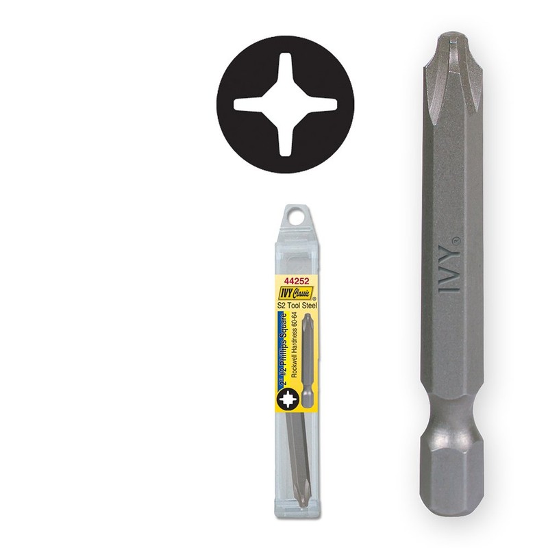 IVY Classic 44252 2-Inch #2 Phillips/Square Bit, Impact Plus, 1/Box