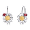 POPLYKE Lotus/Daisy Earrings 925 Sterling Silver Flower Drop Dangle Earrings