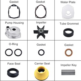 Boatman 817275Q05 Water Pump Repair Kit for Outboard 40-300 HP & MerCruiser Alpha One Gen II Vazer Drives Boat Motor Engine Replacement Parts 817275A4 817275Q4 817275T4 817275A5 817275K05