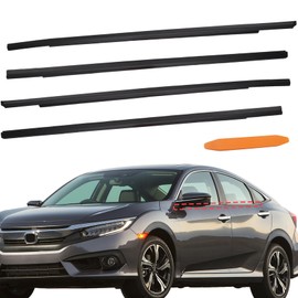 4Pcs Weatherstrip Window Moulding Trim Seal Belt Compatible with Honda Civic 2016-2021 Windshield Trim Molding Replaces 72410-TEA-T01 72950-TEA-T01 72910-TEA-T01 72450-TEA-T01