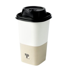 Restaurantware LIDS ONLY: Hip 2 Be Square 3.3 x 3.3 Inch Hot Cup Lids 500 Square Lids Take Out Coffee Lids - Black Sustainable Plastic Cup Lids Hot & Cold Friendly For Hip 2 Be Square Cups