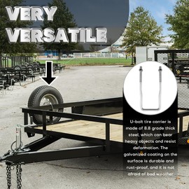 VONLX U-Bolt Spare Tire Carrier Holder Bracket for Trailer Side Mount 4 or 5 Lug Zinc Plated Fit for Ski Boat, Fishing Boat or Sailboat Trailer，2 pcs