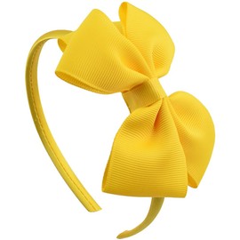 Kistreao Bow Headband for Women Girls Yellow Hair Bows Hair Band Bowknot Head band Cute Hair Accessories for Birthday Fall Thanksgiving Party Decorations