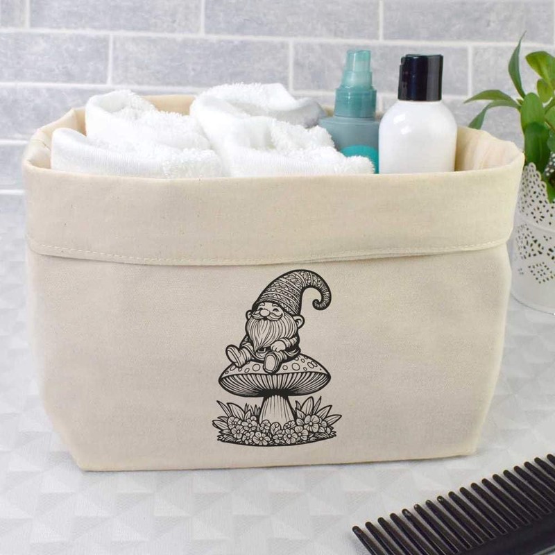 Large 'Gnome & Toadstool' Canvas Organiser/Storage Bag (OR00033201)