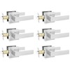 KAMOTA Passage Door Levers, 6 Pack Satin Nickel Heavy-Duty Keyless