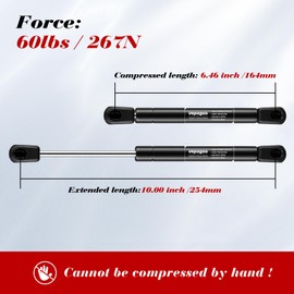 Vepagoo C1615051 C1618458 10 Inch 60Lb/267N Gas Shocks Struts Lift Supports Compatible with Truck Pickup Tool Box Lid RV Door, Cabinet Lid Door, Set of 2