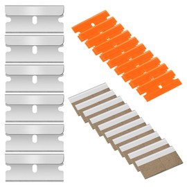 Flintronic Pack of 20 Ceramic Hob Scraper Replacement Blades, Scraper Stainless Steel + Plastic Blades, Scraper Blades, Razor Blades Hob Scraper, Ceramic Hob, Hob Scraper for Hob, Oven, Glass Ceramic