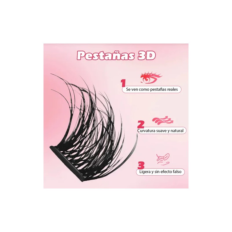 Extensiones de Pestañas Autoadhesivas con Efecto Natural en Mink Sintético,