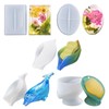 5 Pieces Self-Draining Soap Holder Silicone Resin Mold, DIY Soap