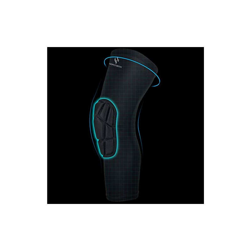 Knee Padded 2 Pack Compression Leg Sleeve Thigh Sports Protective
