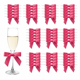 MORSUNBELA Pack of 50 Gift Bows Gift Bows Small Bows Gift Decoration for Christmas Weddings and Gift Wrapping Magenta
